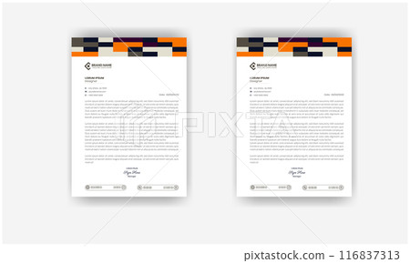 Modern corporate letterhead template design. Creative and Professional business letterhead design template.  116837313