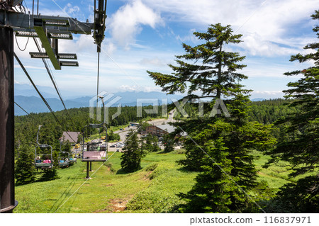 夏季的志賀高原、澀峠浪漫纜車的風景 116837971