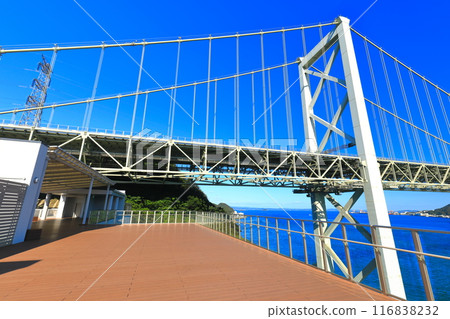 晴天從壇浦 PA 看到的關門大橋（關門海峽） 116838232