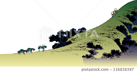 Traveler on the mountain pass Traveler on the mountain pass 116838397