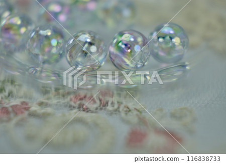 Beautiful beads that shine in rainbow colors 116838733