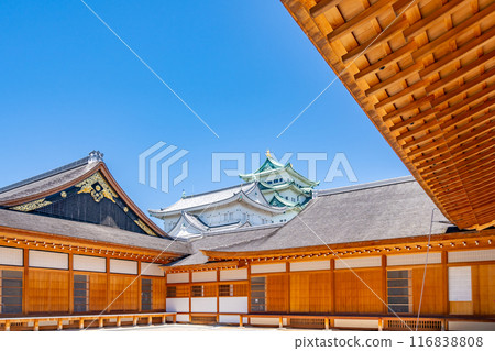 Special Historic Site: Nagoya Castle - View of the small castle tower and castle tower from the Honmaru Palace 116838808