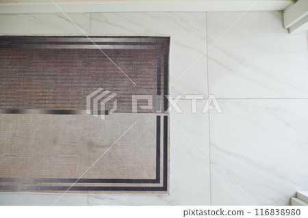 Seamless carpet texture background on wooden floor with copy space Seamless carpet texture background on wooden floor with copy space 116838980