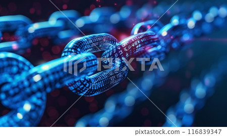Blockchain Technology Concept with Digital Chain 116839347
