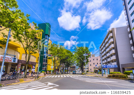 Tokyo cityscape in July, Japan. View of Naruse Station on the JR Yokohama Line in Machida City, etc. = 21st Tokyo cityscape in July, Japan. View of Naruse Station on the JR Yokohama Line in Machida City, etc. = 21st 116839425