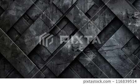 Dark Abstract Geometric Pattern with Textured Layers 116839514
