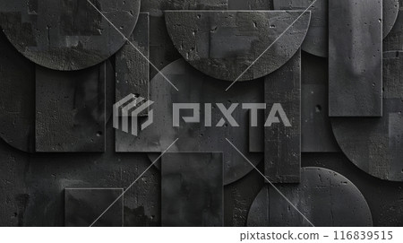Dark Abstract Geometric Pattern with Textured Layers 116839515