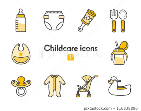 Icon collection Childcare and parenting 116839880