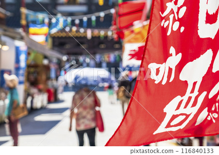 Summer at Kawasaki Daishi: Scenery of Nakamise Street [Kawasaki City, Kanagawa Prefecture] 116840133