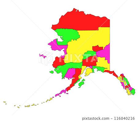 Alaska adminstrative map or Colored map of Alaska Alaska adminstrative map or Colored map of Alaska 116840216