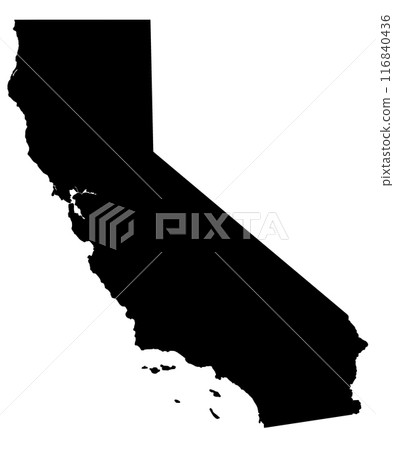 High detailed illustration map - California State Map High detailed illustration map - California State Map 116840436