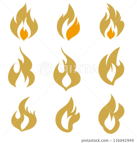 Fire flame illustration icon set Fire flame illustration icon set 116842949