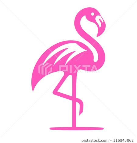 Flamingo vector art standing with a cute look and legs 116843062