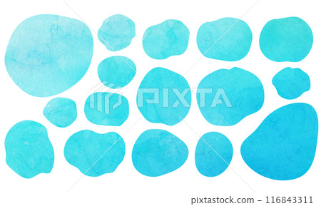 A refreshing liquid shape frame illustration set inspired by the sea, fluffy, watercolor 116843311