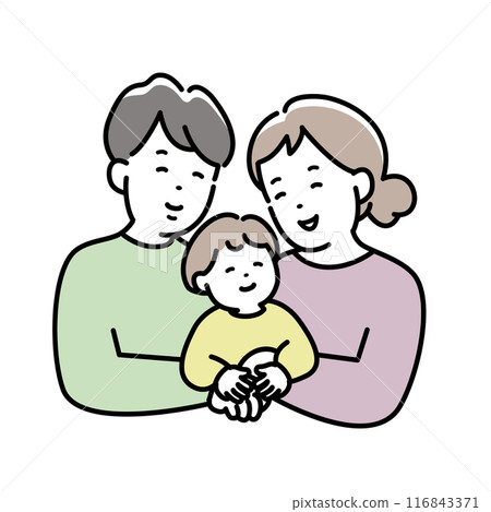 Illustration material of parent and child hugging Illustration material of parent and child hugging 116843371