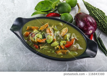 Thai green curry with prawn Thai green curry with prawn 116843380