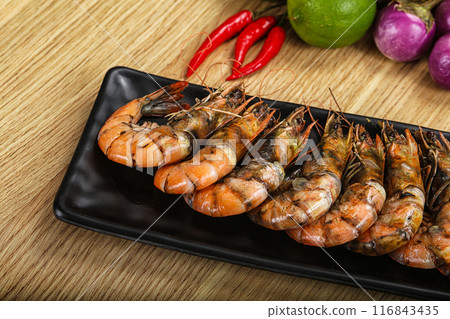 Boiled big tiger fresh shrimp Boiled big tiger fresh shrimp 116843435