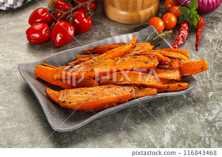 Baked batat with with spices 116843468