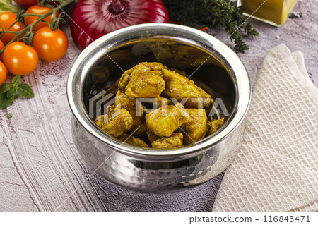 Indian cuisine curry chicken fillet 116843471