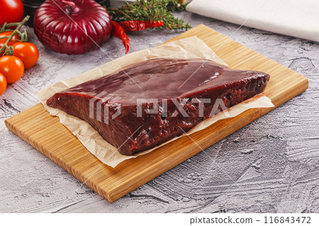 Raw beef liver for cooking Raw beef liver for cooking 116843472