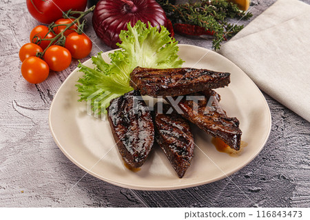 Grilled diet beef liver steak Grilled diet beef liver steak 116843473