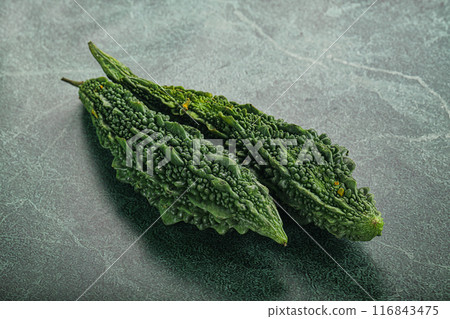 Raw green exotic Bitter melon 116843475