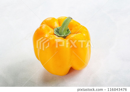 Orange ripe Bulgarian bell pepper Orange ripe Bulgarian bell pepper 116843476
