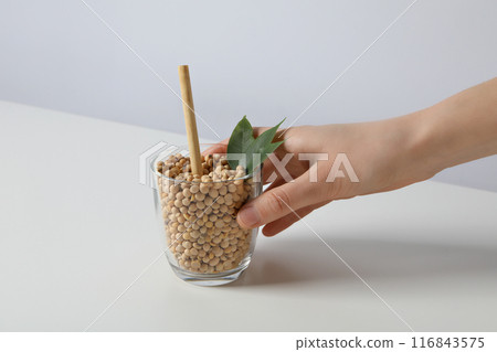 Soy and milk, concept of healthy food 116843575