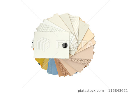 PNG, Samples of various materials, isolated on white background, top view PNG, Samples of various materials, isolated on white background, top view 116843621
