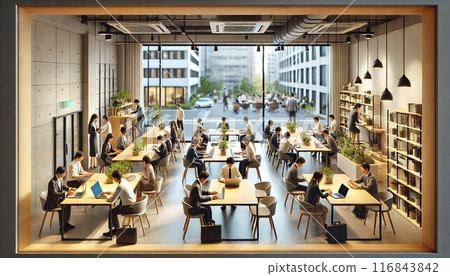 Office of the future: Diorama-style co-working space 116843842