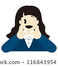 A smiling business woman cheering 116843954
