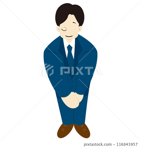 A male business person bowing politely 116843957