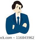 A businessman thinking with his arms folded 116843962