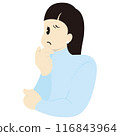 Woman thinking with hand on chin 116843964