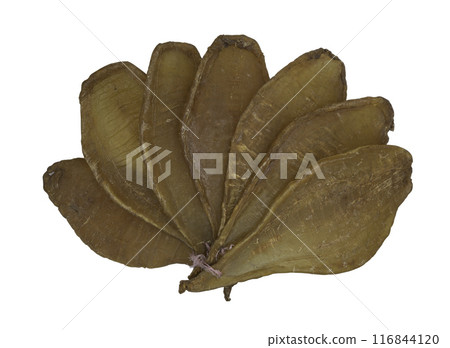 Fish Maw Soup or Dried Fish Stomach (Dried Fish Bladder) isolated on white background with clipping path. 116844120