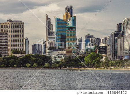 Cityscape office buildings with modern architecture. 116844122