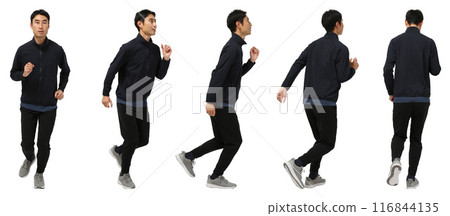 Running man full body cutout 116844135