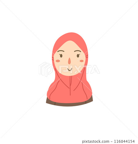 Woman wear hijab illustration 116844154