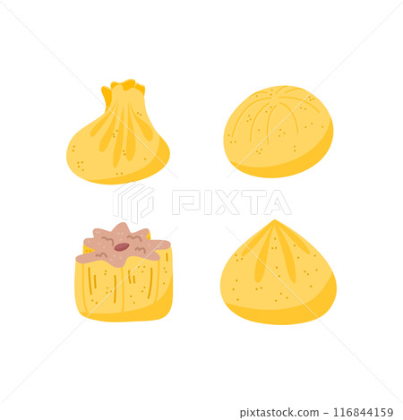 Set of dumplings of different shapes  116844159