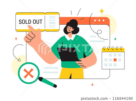 Sold Out Vector Illustration with Shopping Message or Special Offer Indicating the Product is Sold in a Flat Style Cartoon Background 116844190