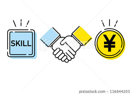 透過技能和資格賺錢的形象 透過技能和資格賺錢的形象 116844203