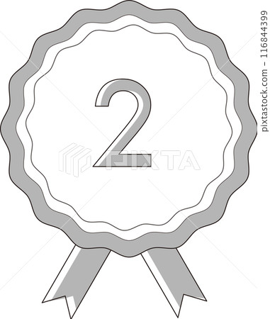 排名徽章羅塞塔號 2 漫畫風格圖示銀色 排名徽章羅塞塔號 2 漫畫風格圖示銀色 116844399