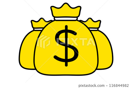 Bag of dollars, business icon of target, goal achievement and goal 116844982