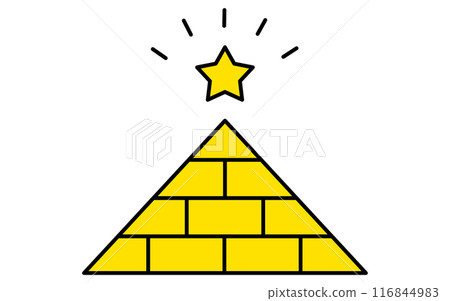 金字塔和星星、目標、目標成就、目標業務圖標 116844983