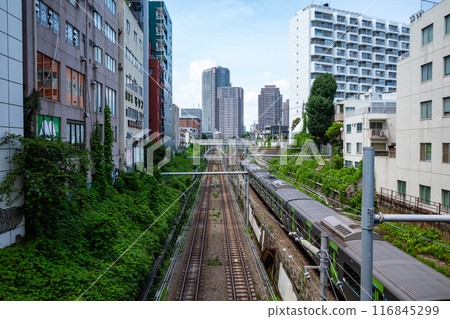 東京山手線、埼京線A-1線目黑站~惠比壽站的鐵道風景 東京山手線、埼京線A-1線目黑站~惠比壽站的鐵道風景 116845299