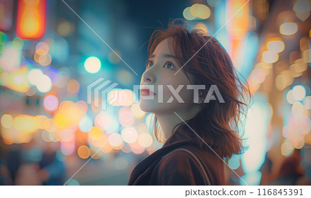 Night view and women 116845391