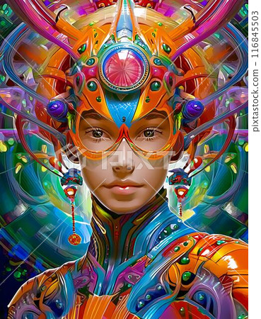 Abstract illustration of a boy with a very high IQ 116845503