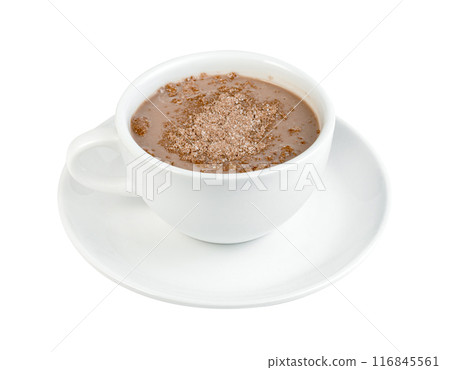 hot chocolate with coffee cup  isolated 116845561