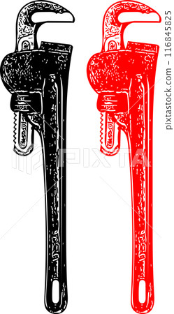 heavy duty pipe wrench vector 116845825