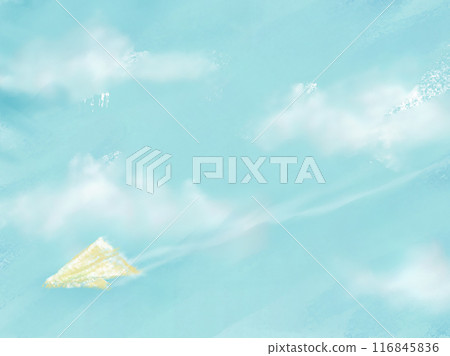 Paper plane flying in the blue sky Paper plane flying in the blue sky 116845836